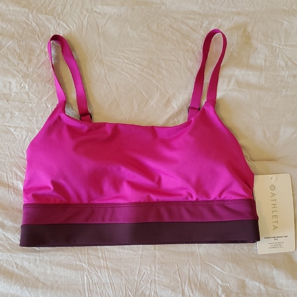 NWT Athleta Coastline Bikini Top Women's Sz S A-C Pink - Picture 1 of 4